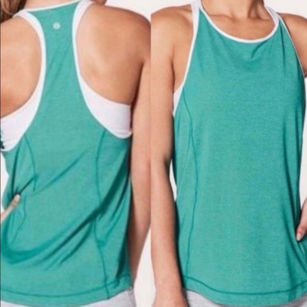 Lululemon my race my pace tank - teal size 2